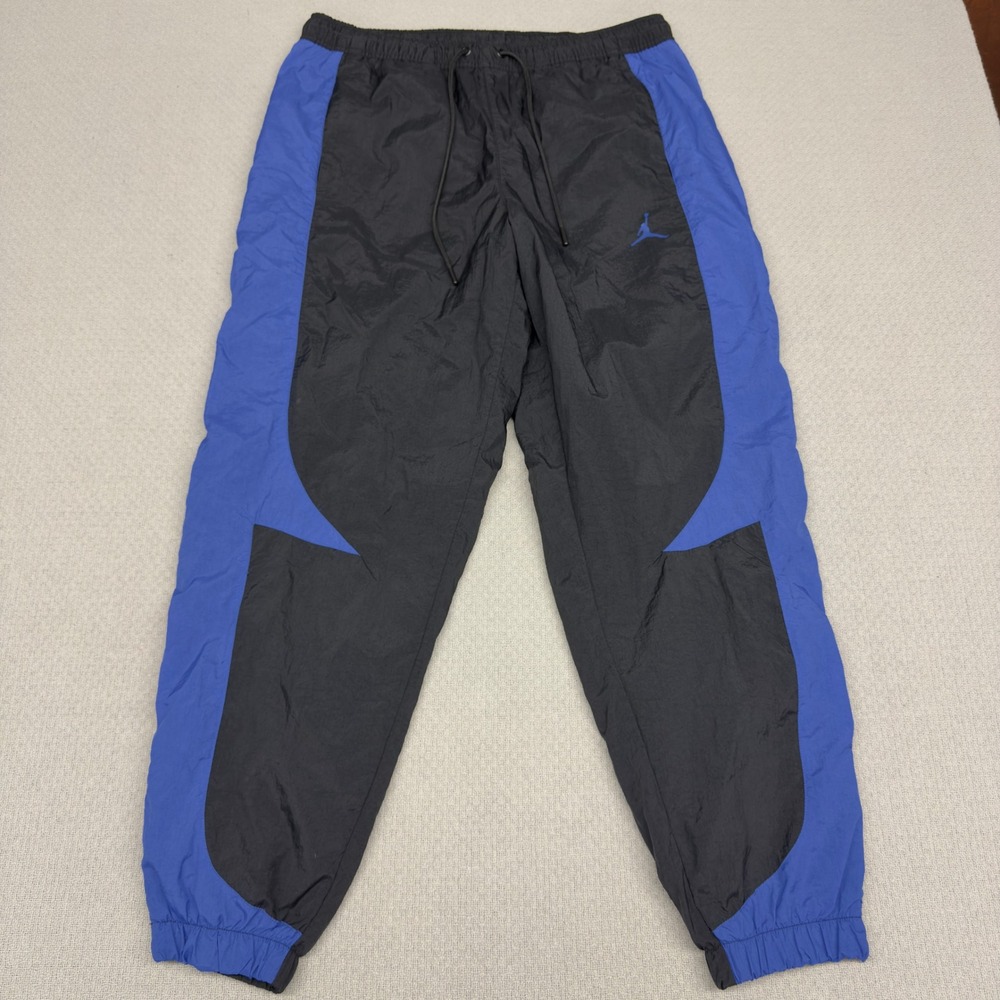 Air Jordan Sport Jam Warm Up Pants Mens XL Black Blue Nylon Track Joggers